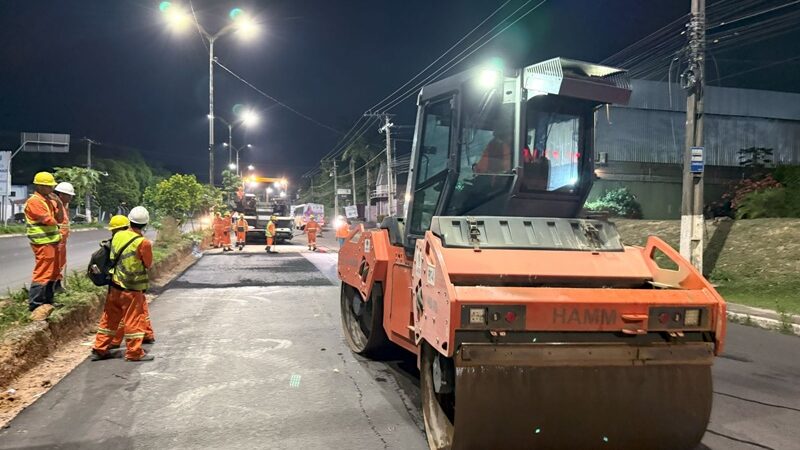 Prefeitura de Manaus chega a 85% de avanço em obras da avenida do Turismo com serviços noturnos