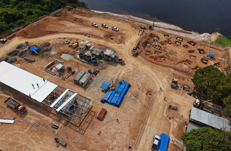 Projeto de Oscar Niemeyer vai ganhando forma no parque Encontro das Águas Rosa Almeida executado pela Prefeitura de Manaus