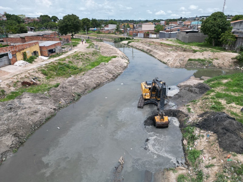 Prefeitura de Manaus avança com obras de revitalização do igarapé do Mindu no bairro Jorge Teixeira
