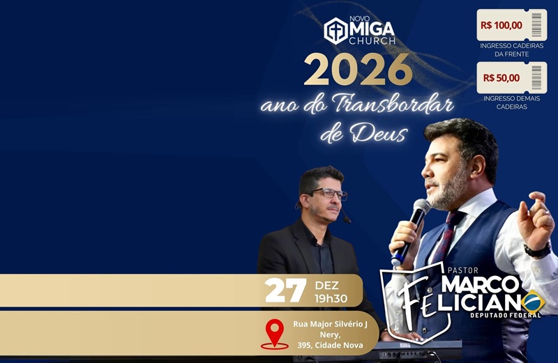 Pastor Marcos Feliciano em – Manaus dia 27 de Dezembro no MIGA CHURCH