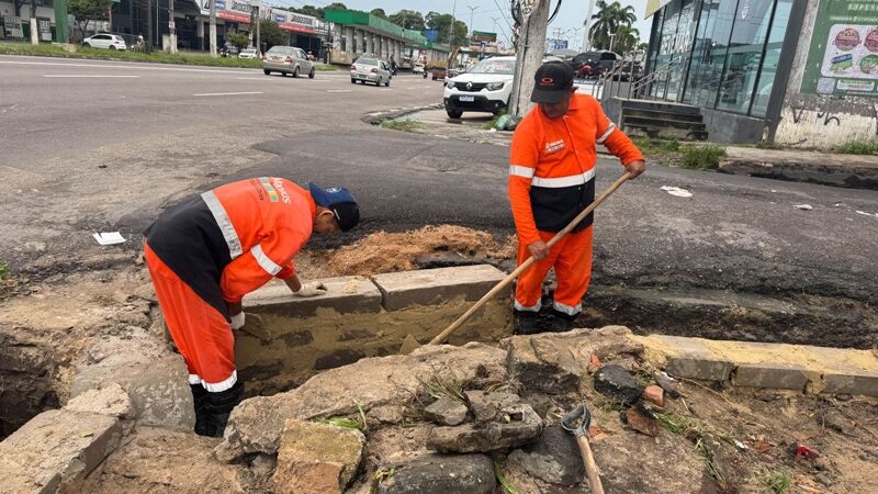Prefeitura de Manaus elimina ponto crítico de alagamentos na avenida Torquato Tapajós