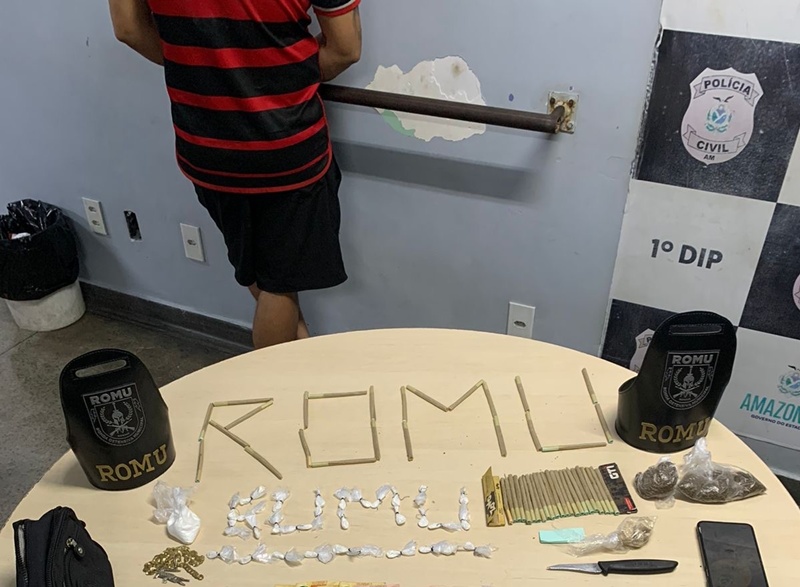 Romu realiza prisão por tráfico de drogas na feira Manaus Moderna